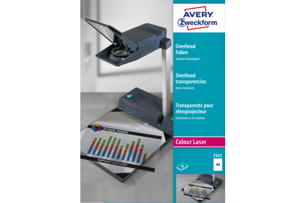 AVERY ZW. Overhead-Folie A4 3561 0.13mm Color Laser 50 Blatt