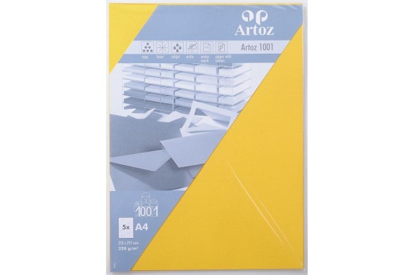 ARTOZ Karten 1001 A4 107696142 220g, sonnengelb 5 Blatt