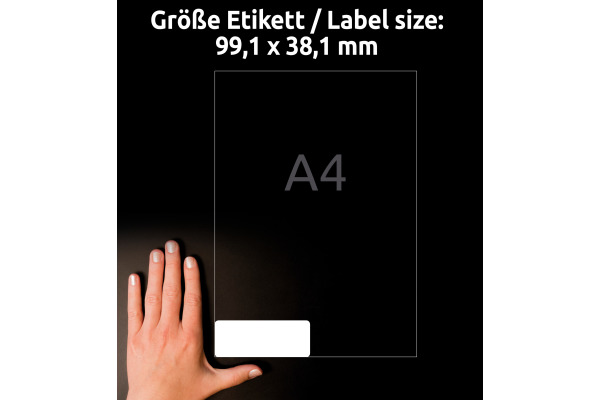 AVERY ZW. Adressetiketten 99,1x38,1mm L7163-250 weiss 3500 Stk./250 Blatt