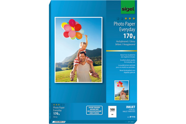SIGEL InkJet Photo Paper Everyday A4 IP715 170g glossy 100 Blatt