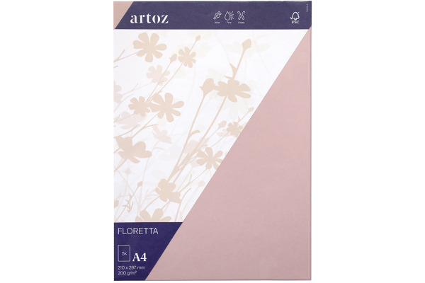 ARTOZ Karten 1001 A4 869614281 200g, light rose 5 Blatt
