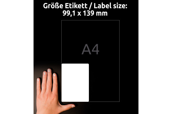AVERY ZW. Folienetiketten 99,1x139mm L4774REV2 weiss,non-perm. 80 St. 20 Bl.