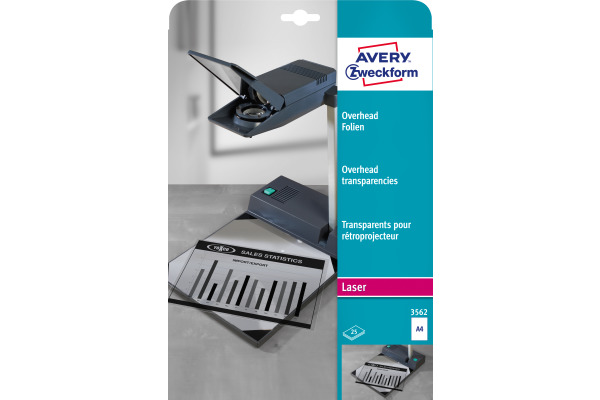 AVERY ZW. Overhead-Folie A4 3562 0.10mm Laser 25 Blatt