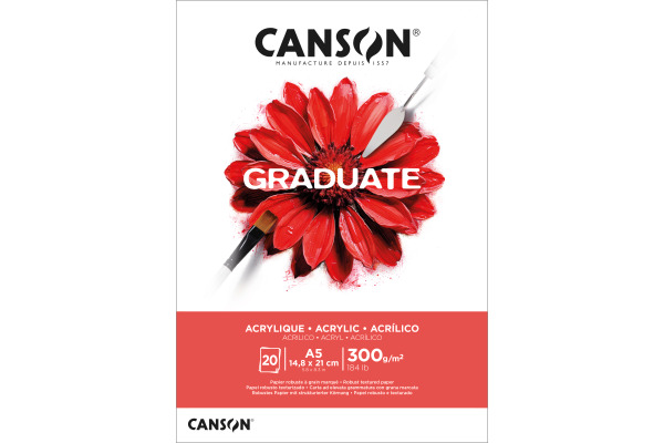 CANSON Acrylblock Graduate A5 525008014 weiss, 300g 20 Blatt