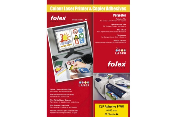FOLEX Laserfolie CLP A4 2999W.050 selbstklebend 50 Folien