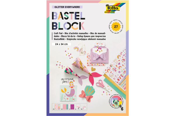 FOLIA Bastelblock Glitter 49102 Everywhere ink. Anleitung