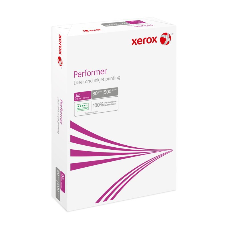 Xerox Performer A4, ungestrichen, holzfrei ECF 80g weiss 1 Palette 100'000 Blatt - Box 5 x 500 Bl./Bg.