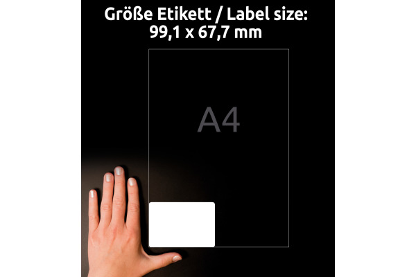 AVERY ZW. Etiketten Laser 99,1x67.7mm L4715REV2 weiss, non-perm. 20 Blatt