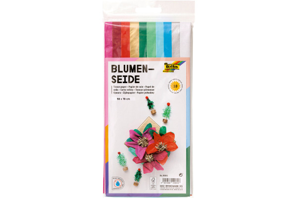 FOLIA Blumenseide 50x70 cm 91095 Weihnachten 10 Bogen