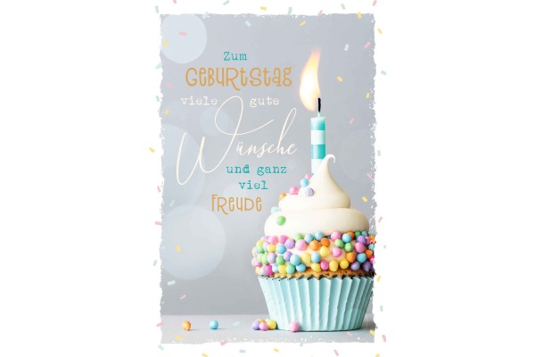 ABC Geburtstagskarte B6 51128 Cupcake mit Kerze