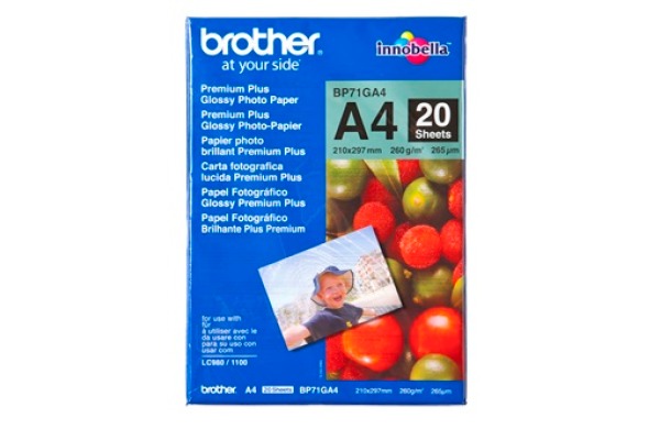 BROTHER Photo Paper glossy 260g A4 BP71-GA4 MFC-6490CW 20 Blatt