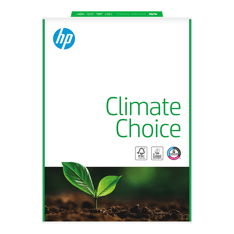 Kopierpapier HP Climate Choice A4 80g, hochweiss 1/4 Palette 25'000 Blatt zu Box 5x500 Bl./Bg.