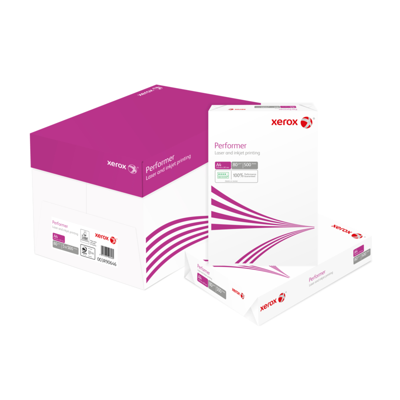 Xerox Performer A4, ungestrichen, holzfrei ECF 80g weiss 1 Palette 100'000 Blatt - Box 5 x 500 Bl./Bg.