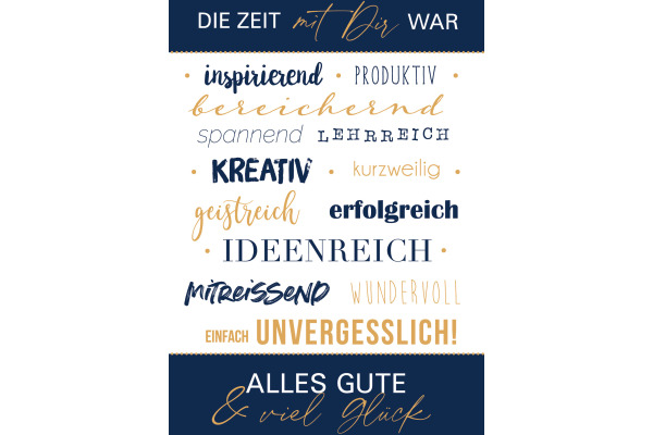 ABC Abschiedskarte DE B6 52297 Die Zeit mit Dir war