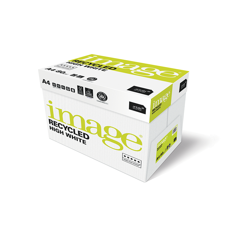 Image Recycled High White Blue Angel 80g, hochweiss 1/2 Palette 50'000 Blatt Box 5x500 Bl./Bg.