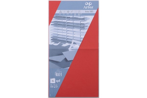 ARTOZ Karten 1001 310x155mm 107452265 220g, rot 5 Blatt