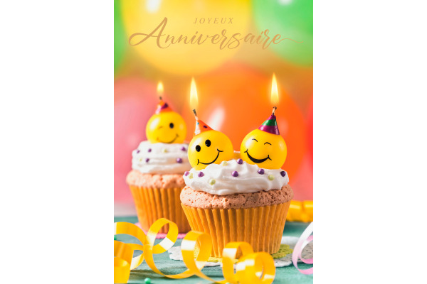 ABC Geburtstagskarte FR A4 53370 Cupcake mit Kerze