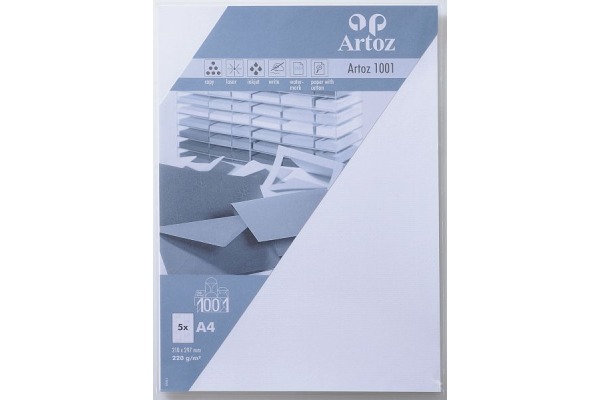 ARTOZ Karten 1001 A4 107696142 220g, blütenweiss 5 Blatt