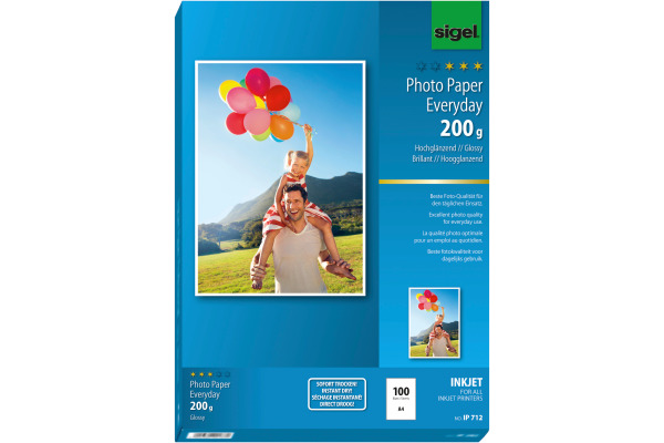 SIGEL InkJet Photo Paper Everyday A4 IP712 200g glossy 100 Blatt