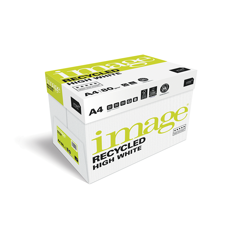 Image Recycled High White Blue Angel 80g, hochweiss 1/2 Palette 50'000 Blatt Box 5x500 Bl./Bg.