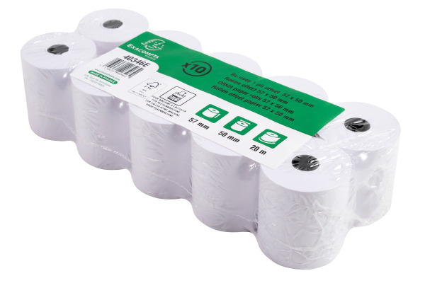 EXACOMPTA Rollen Offset Papier 10 Stk. 40346E 57x50mmx20m für Kasse