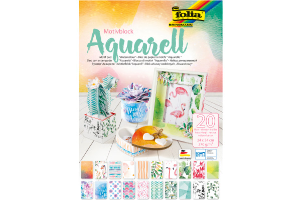 FOLIA Motivblock 48749 Aquarell, 20 Blatt