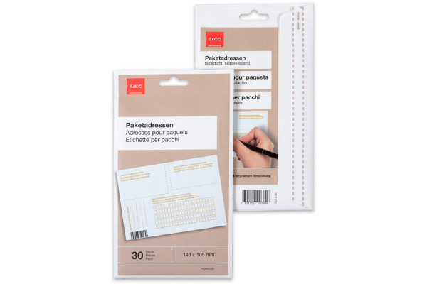 ELCO Paketadressen A6 75010.00 weiss, blickdicht 30 Stück