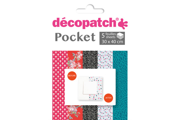 DECOPATCH Papier Pocket Nr. 2 DP002O 5 Blatt à 30x40cm