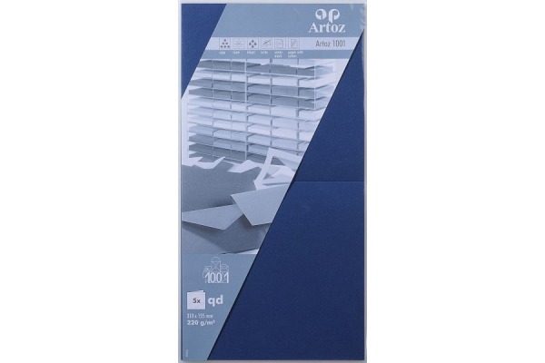 ARTOZ Karten 1001 310x155mm 107452264 220g, classic blau 5 Blatt