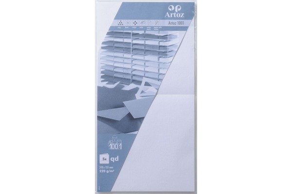 ARTOZ Karten 1001 310x155mm 107452262 220g, blütenweiss 5 Blatt