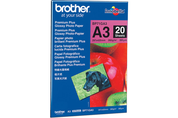 BROTHER Photo Paper glossy 260g A3 BP71-GA3 MFC-6490CW 20 Blatt