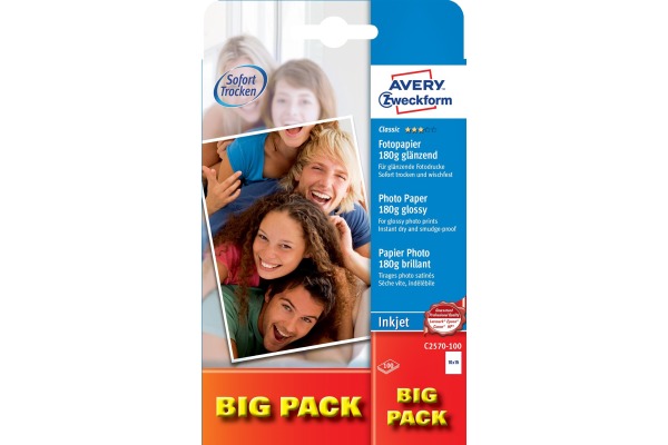 AVERY ZW. InkJet Photo Paper 10x15cm C2570-100 180g classic 100 Blatt