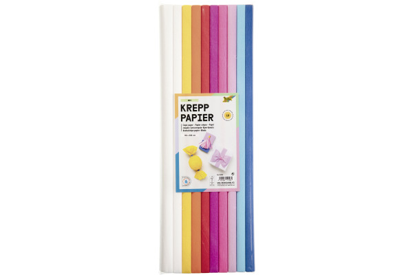 FOLIA Krepppapier 50x200 cm 82393 Mix, 10 Farben 10 Rollen