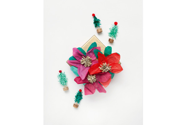 FOLIA Blumenseide 50x70 cm 91095 Weihnachten 10 Bogen