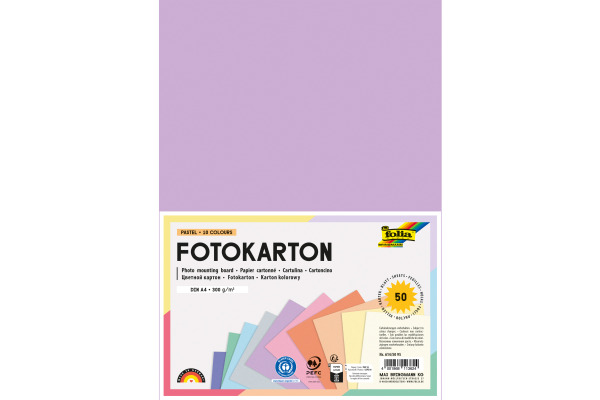 FOLIA Fotokarton A4 614/5095 300g, Pastell 50 Blatt