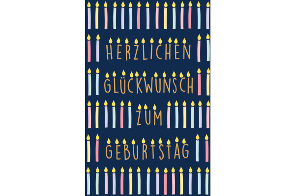 ABC Geburtstagskarte B6 51157 Bunte Kerzen