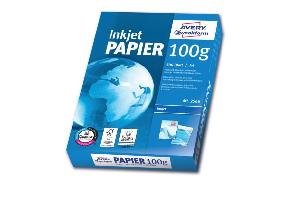 AVERY ZW. InkJet-Papier A4 2566 100g, weiss 500 Blatt